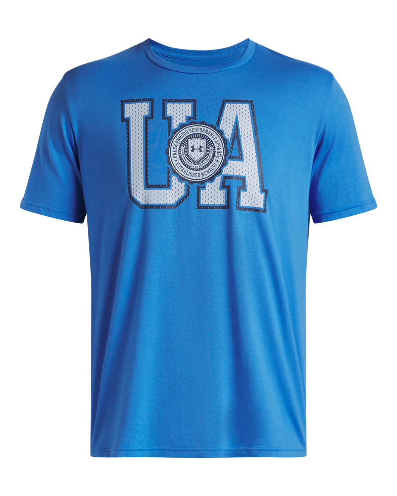 Under Armour College Crest Logo Short Sleeve T-Shirt In Blue