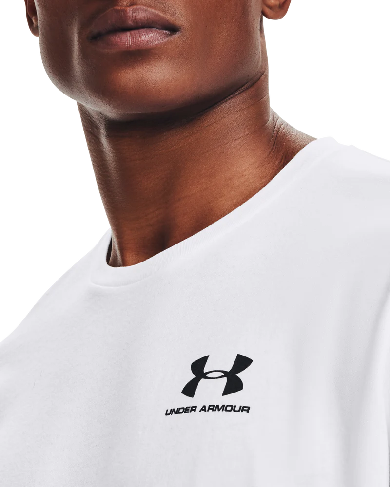 Under Armour Mens Sportstyle Left Chest Short Sleeves T-Shirt In White
