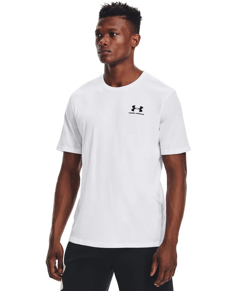 Under Armour Mens Sportstyle Left Chest Short Sleeves T-Shirt In White
