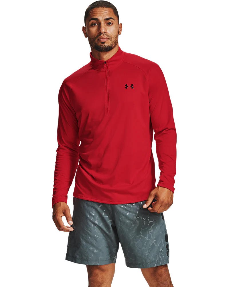 Under Armour Tech 1/2 Zip Long Sleeve In Red