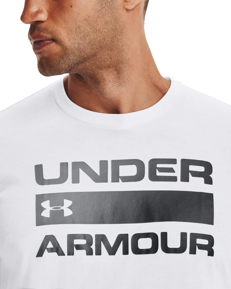 Under Armour Mens Team Issue Wordmark Short Sleeves T-Shirt In White