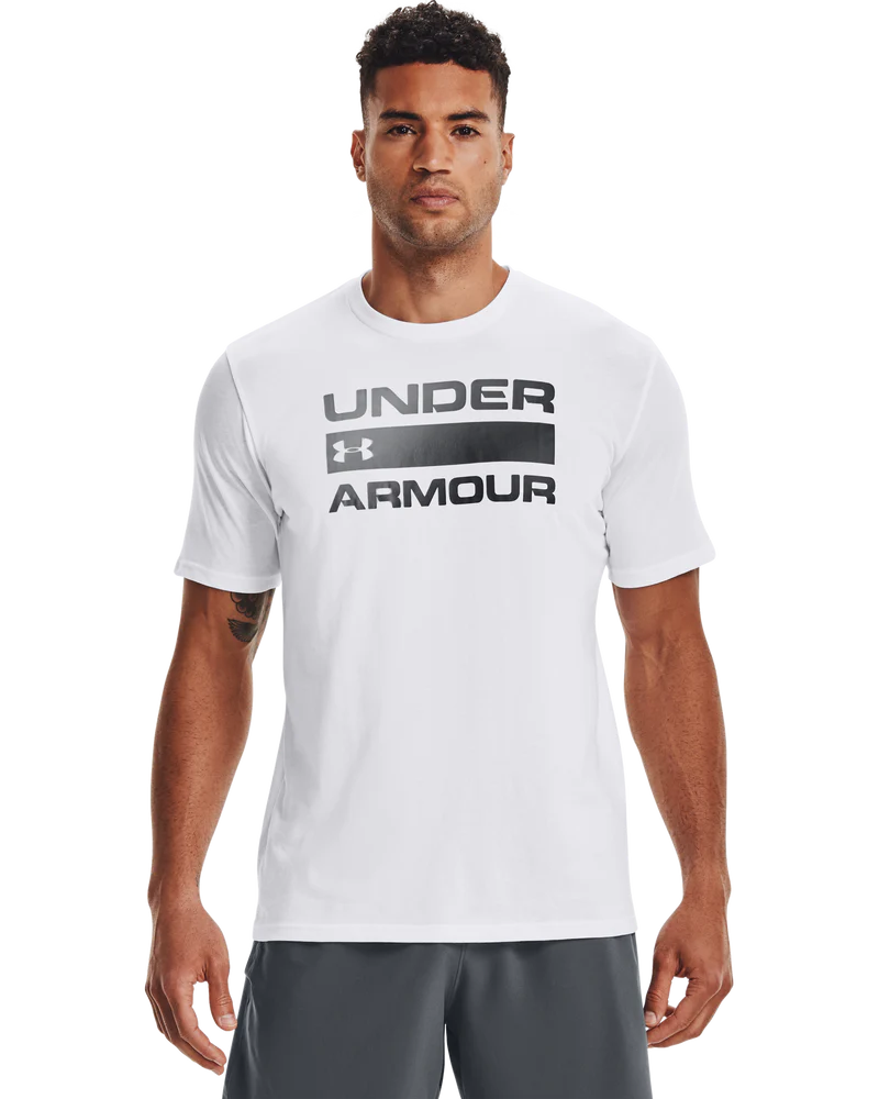 Under Armour Mens Team Issue Wordmark Short Sleeves T-Shirt In White