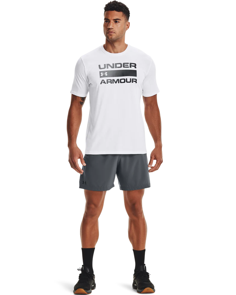 Under Armour Mens Team Issue Wordmark Short Sleeves T-Shirt In White