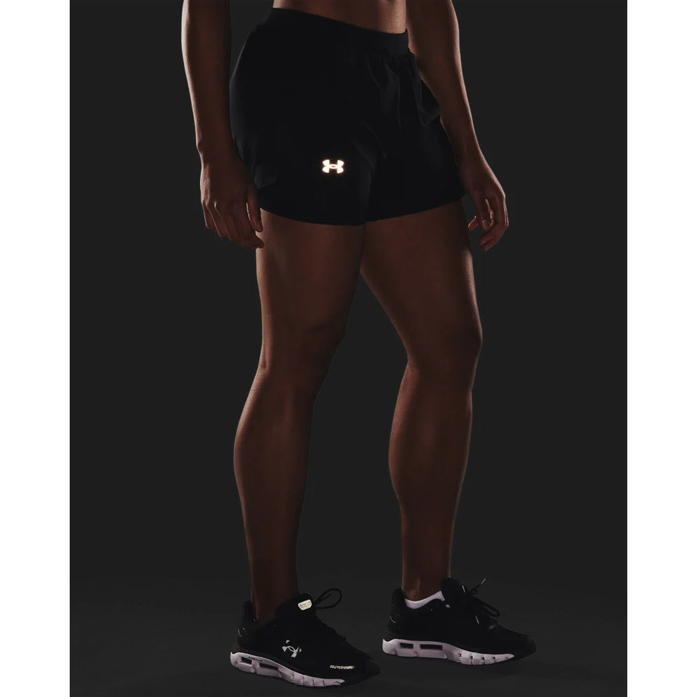 Under Armour Womens Fly By 2.0  2 In 1 Shorts In Black