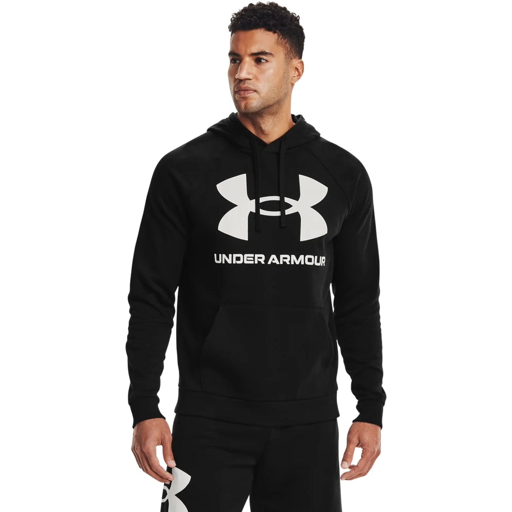 Under Armour Mens Rival Fleece Big Logo Hoodie In Black
