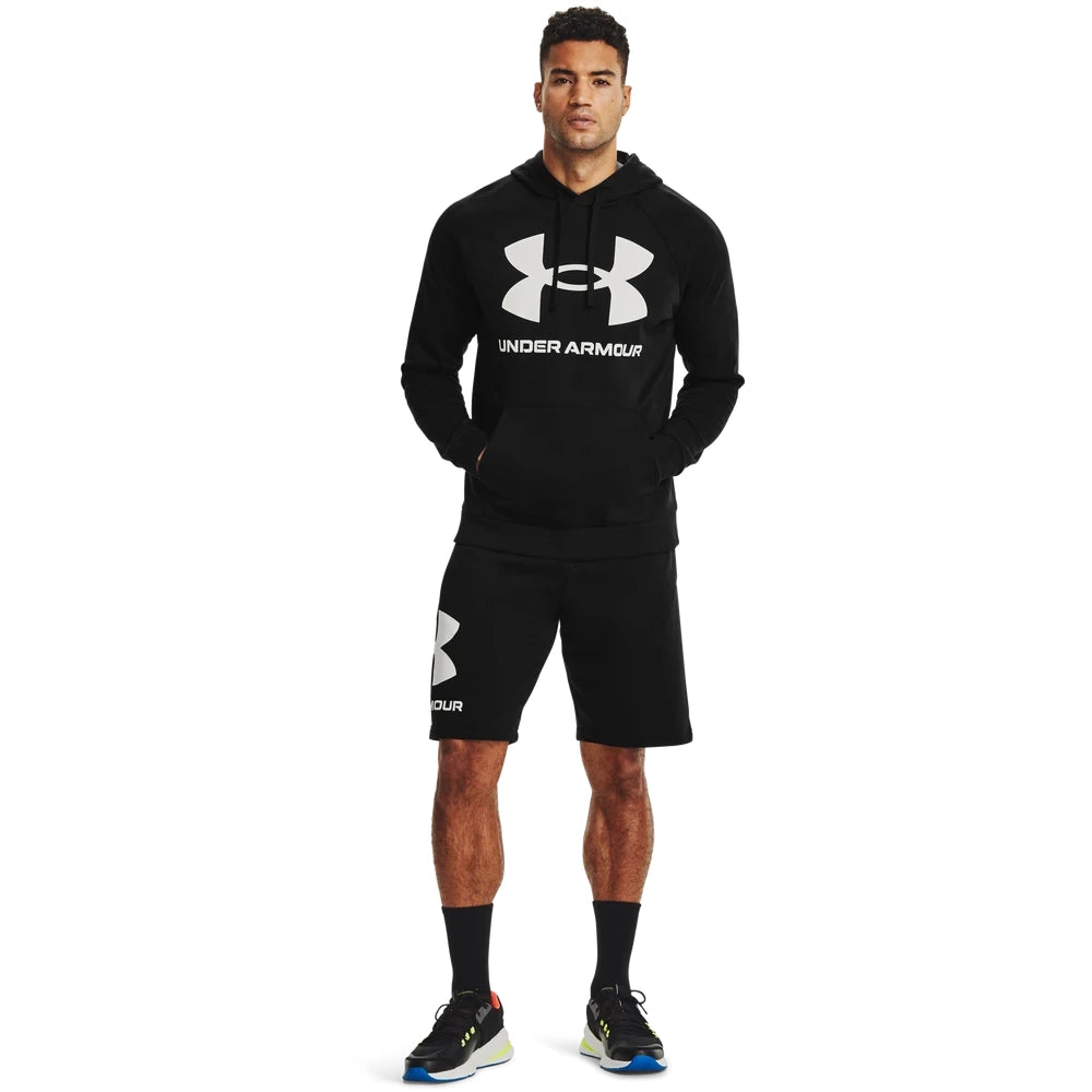 Under Armour Mens Rival Fleece Big Logo Hoodie In Black