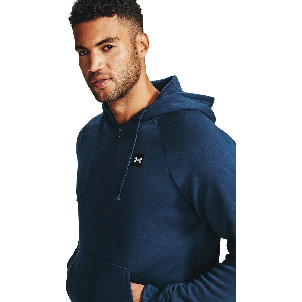 Under Armour Mens Rival Fleece Full Zip Hoodie In Navy