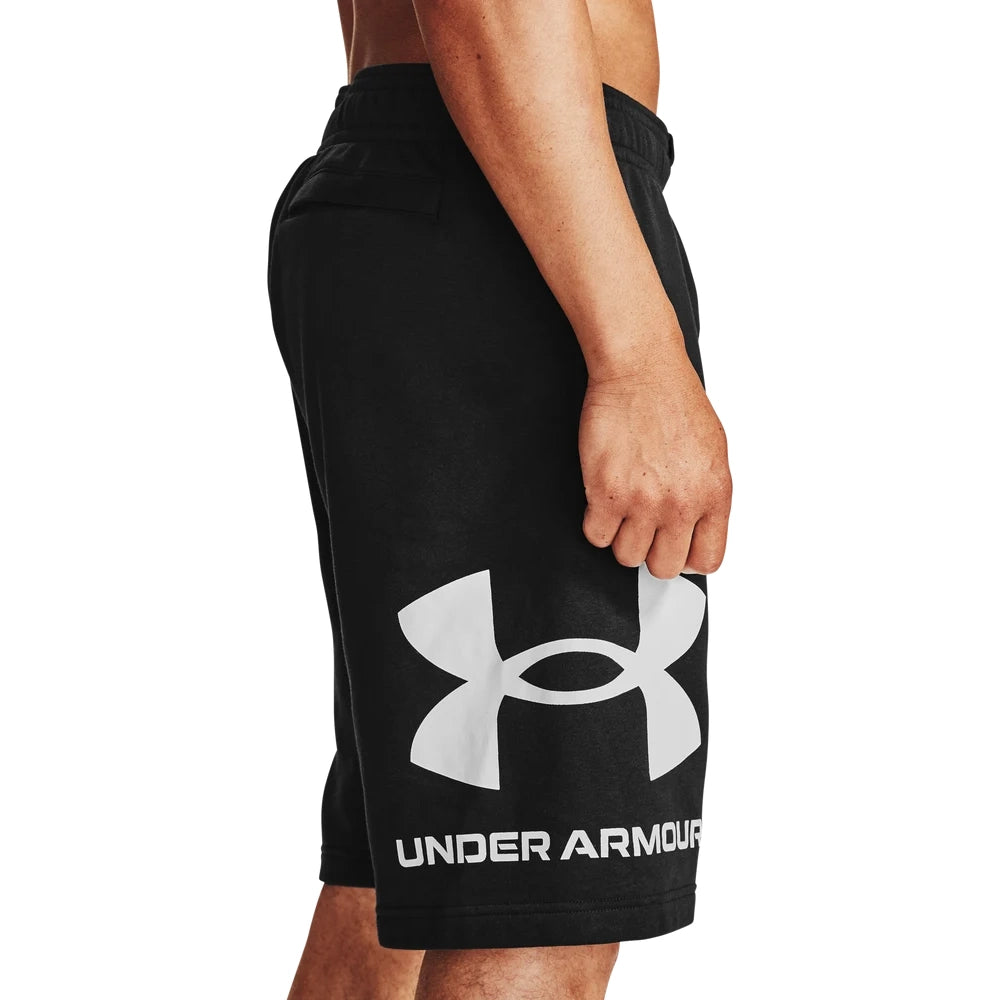 Under Armour Mens Rival Fleece Big Logo Shorts In Black