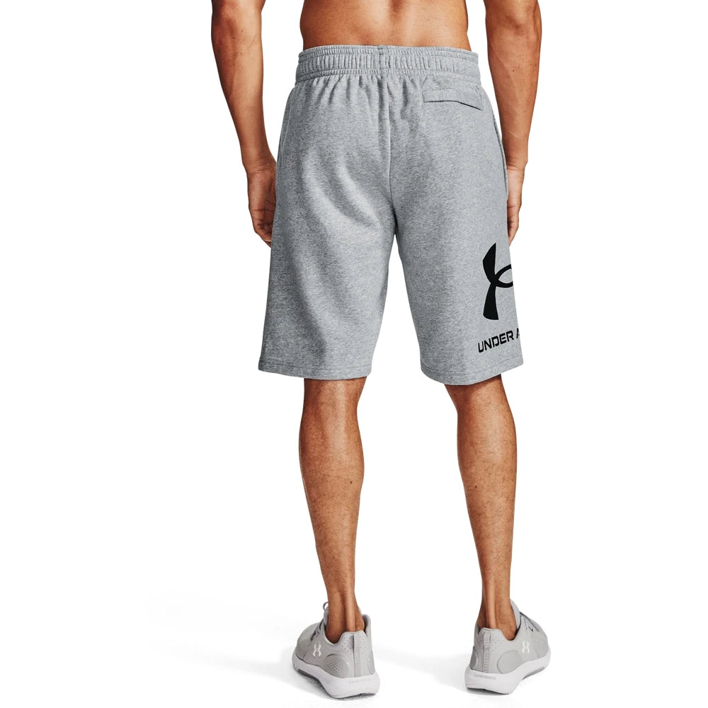 Under Armour Mens Rival Fleece Big Logo Shorts In Grey