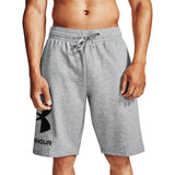 Under Armour Mens Rival Fleece Big Logo Shorts In Grey