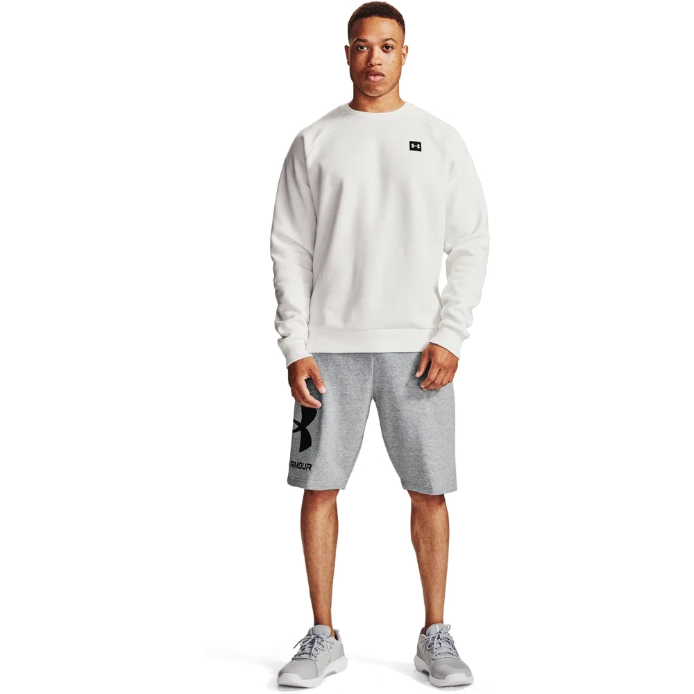 Under Armour Mens Rival Fleece Big Logo Shorts In Grey
