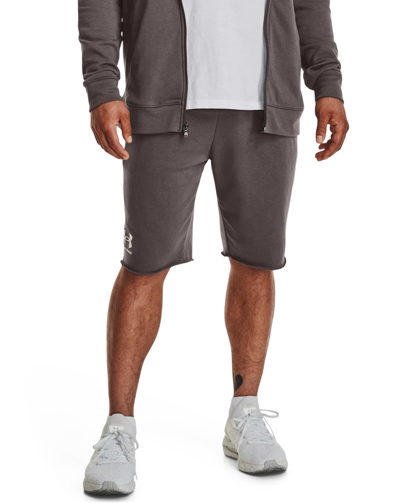 Under Armour Rival Terry Shorts In Grey
