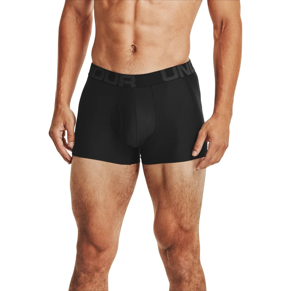 Under Armour Mens Tech 3 Inch Boxerjock 2 Pack In Black