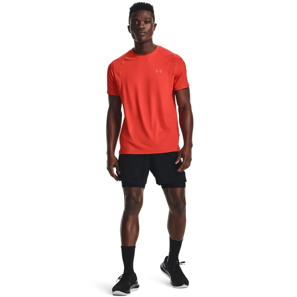 Under Armour Mens Iso Chill Run 2 In 1 Shorts In Black