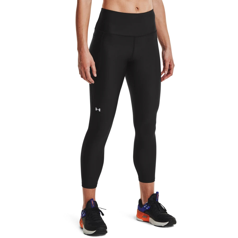 Under Armour Womens HeatGear® Armour Hi-Rise Ankle Leggings In Black