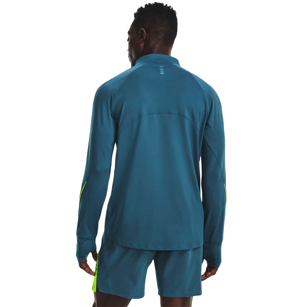Under Armour Mens Qualifier Run 2.0 ½ Zip T-Shirt In Teal