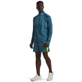 Under Armour Mens Qualifier Run 2.0 ½ Zip T-Shirt In Teal