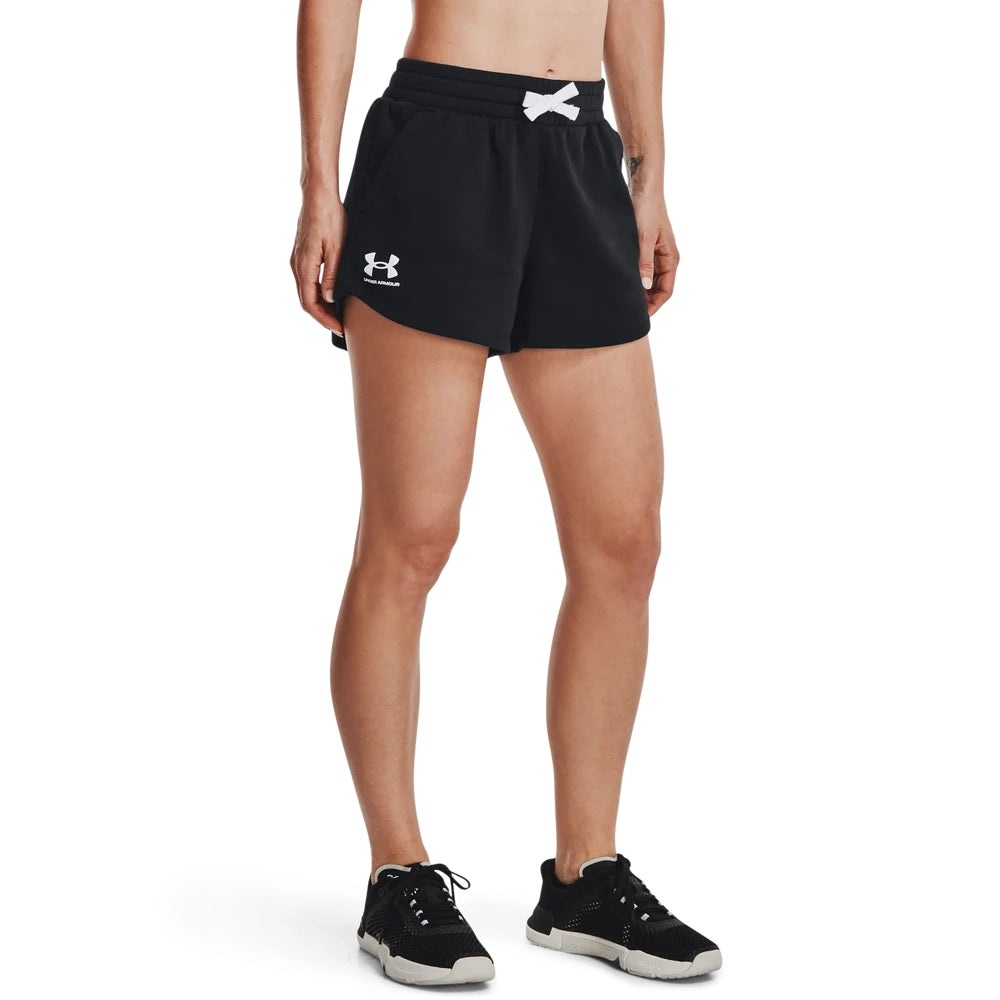 Under Armour Womens Rival Fleece Shorts In Black