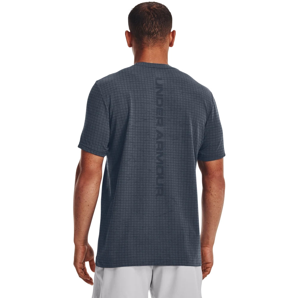 Under Armour Mens Seamless Grid Short Slleves T-Shirt In Downpour Gray