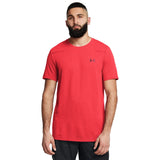 Under Armour Mens Seamless Grid Short Sleeves T-Shirt In Red