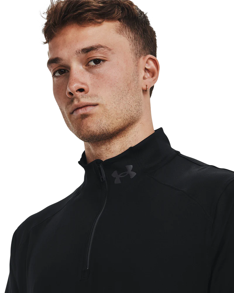 Under Armour Mens Qualifier Armourlifier Run 1/4 Zip T-Shirt In Black