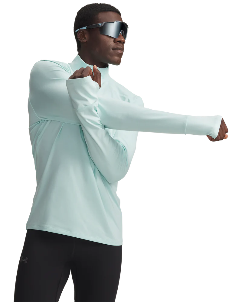 Under Armour Mens Qualifier Run 1/4 Zip T-Shirts In Refresh Mint