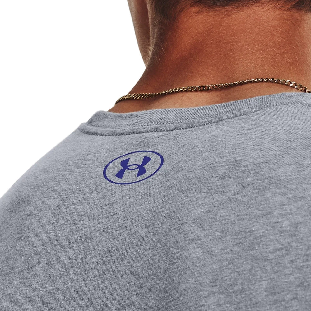Under Armour Mens Big Logo Full Short Sleeves T-Shirt In Grey