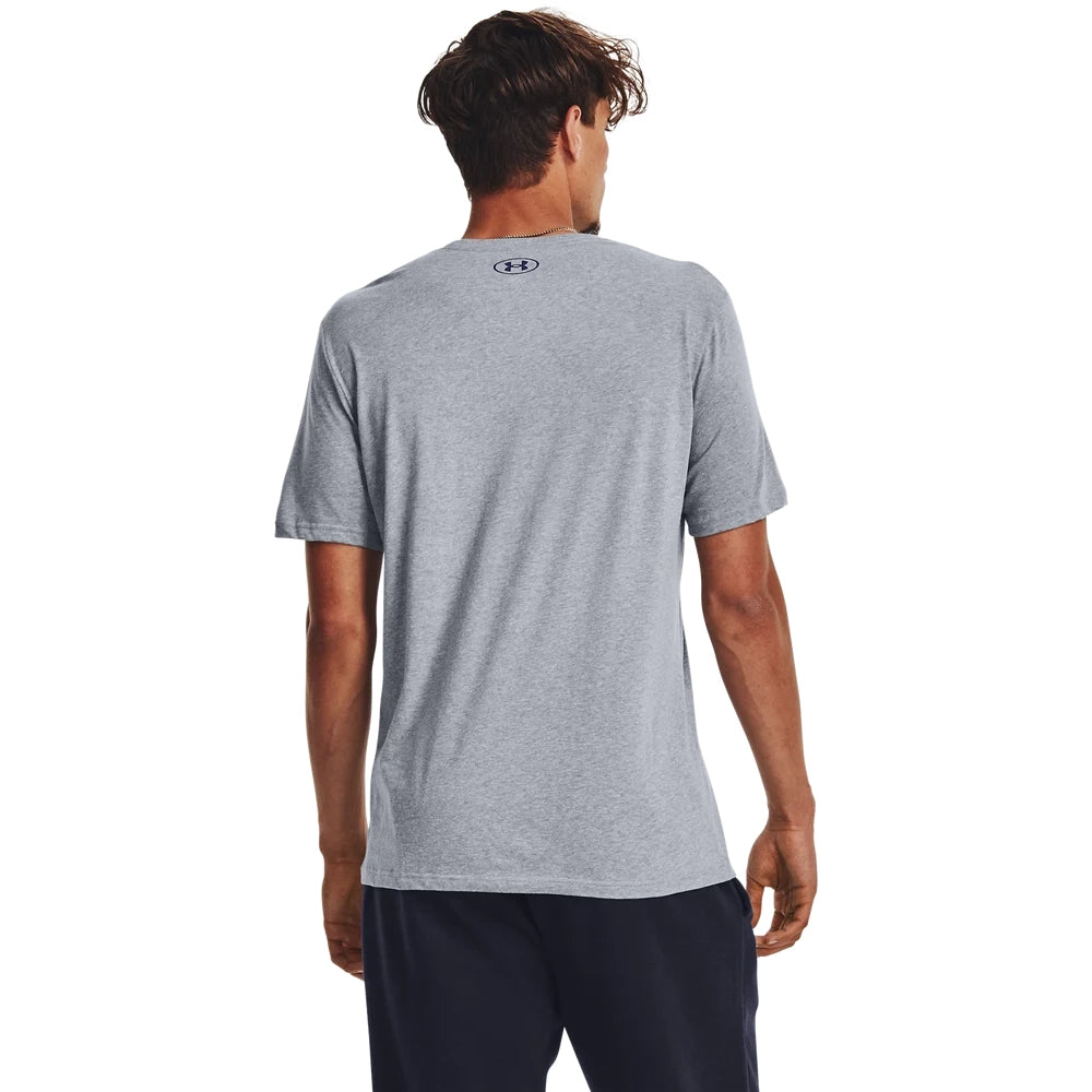 Under Armour Mens Big Logo Full Short Sleeves T-Shirt In Grey