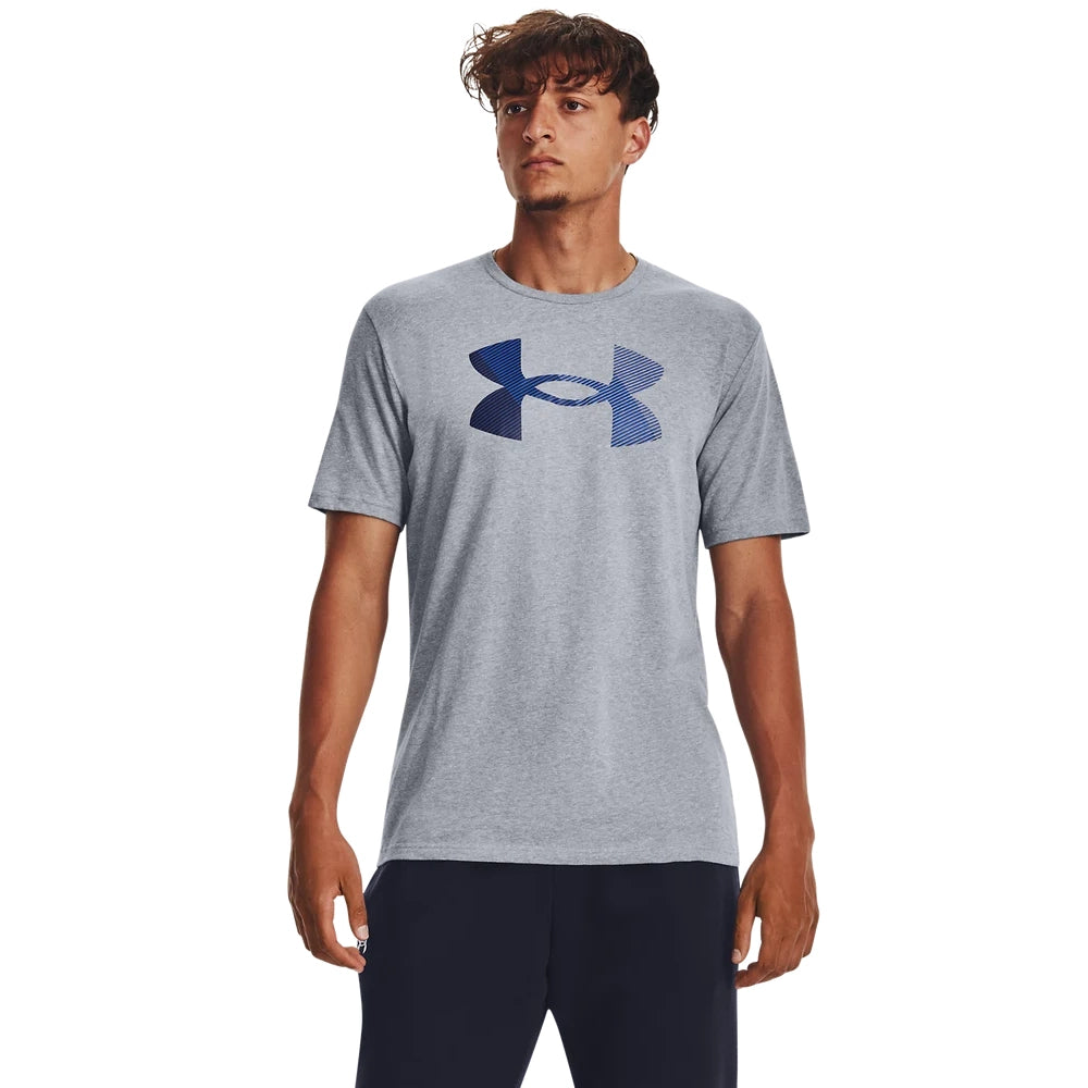 Under Armour Mens Big Logo Full Short Sleeves T-Shirt In Grey