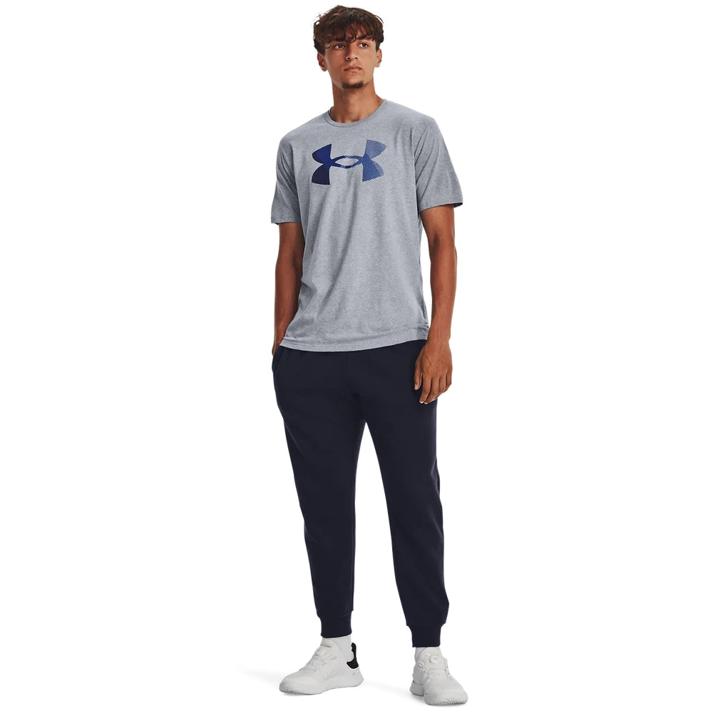 Under Armour Mens Big Logo Full Short Sleeves T-Shirt In Grey