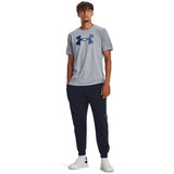 Under Armour Mens Big Logo Full Short Sleeves T-Shirt In Grey