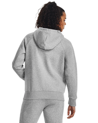 Under Armour Women Rival Fleece Big Logo Hoodie Gray Light Heather/White