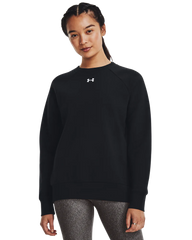Under Armour Womens Rival Flecce Crew Sweater In Black