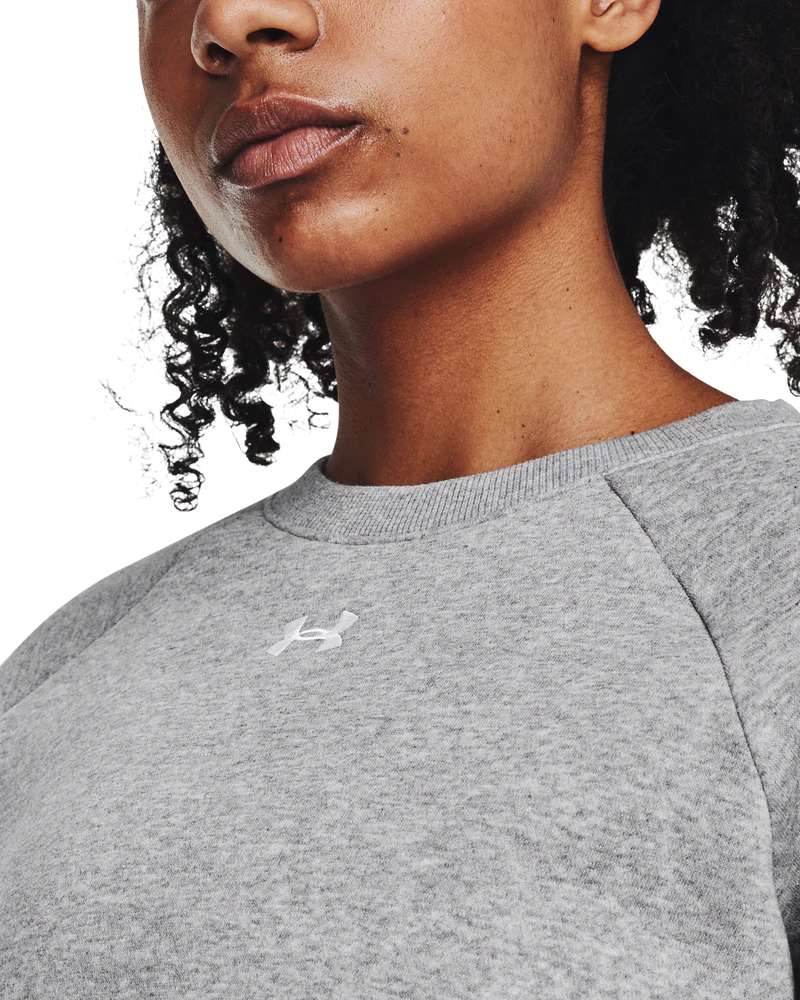 Under Armour Womens Rival Flecce Crew Sweater In Grey