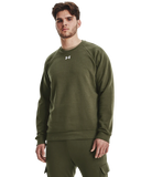 Under Armour Mens Rival Fleece Crew In Olive