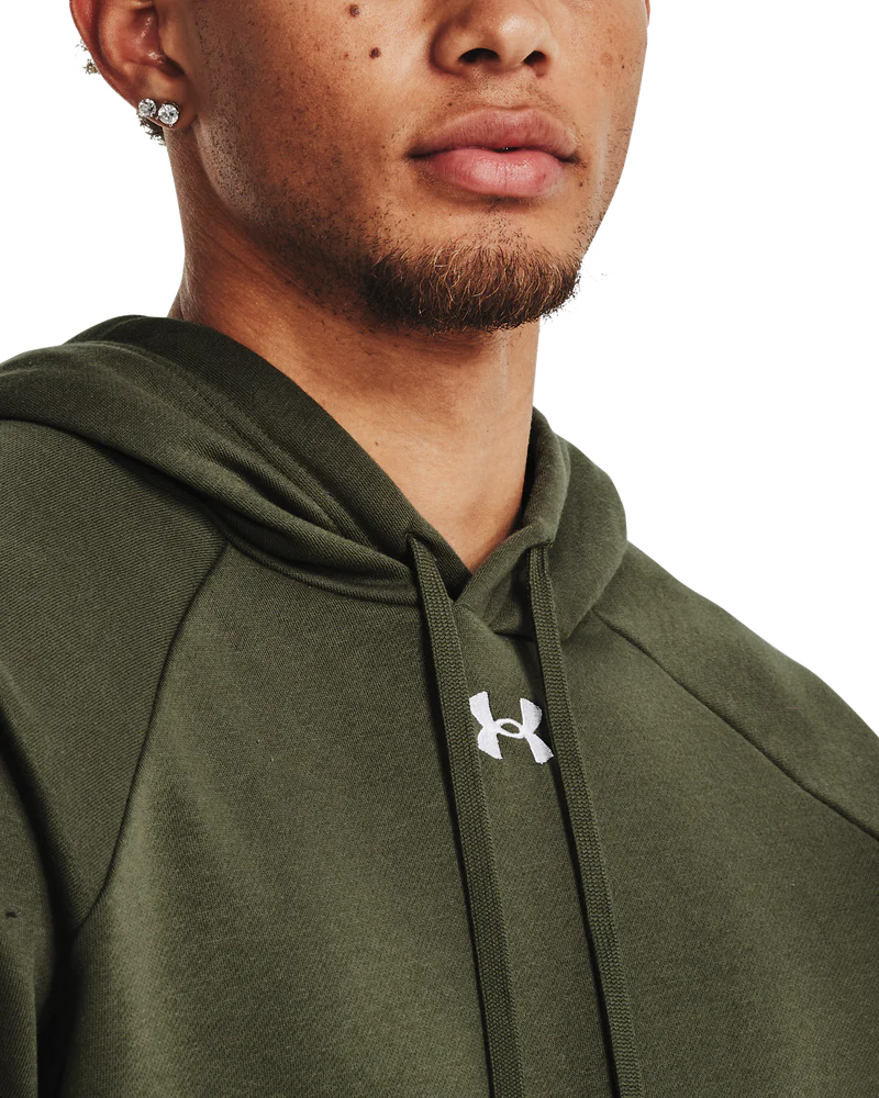 Under Armour Mens Rival Fleece Hoodie In Green