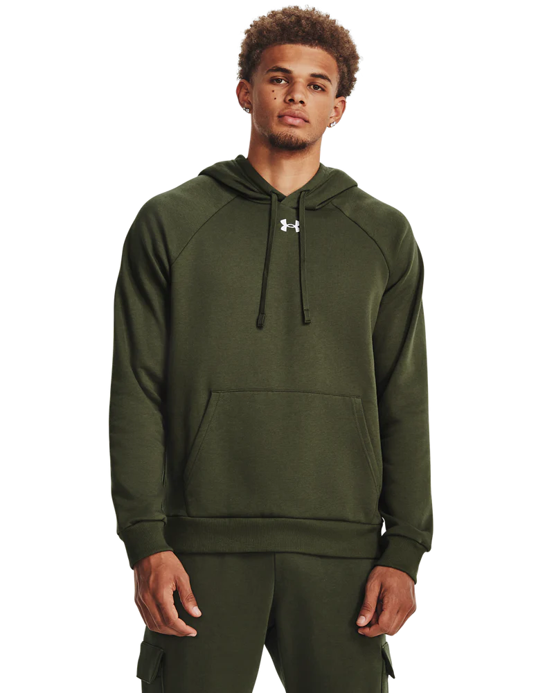 Under Armour Mens Rival Fleece Hoodie In Green