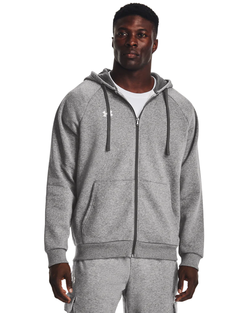 Under Armour Rival Fleece Full-Zip Hoodie In Grey
