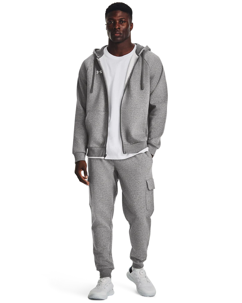 Under Armour Rival Fleece Full-Zip Hoodie In Grey