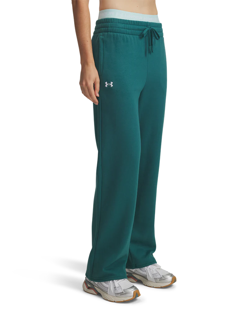 Under Armour Womens Rival Flc Straight Pants In Teal