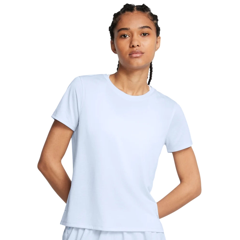 Under Armour Womens Launch Short Sleeves T-Shirt In Sky Blue