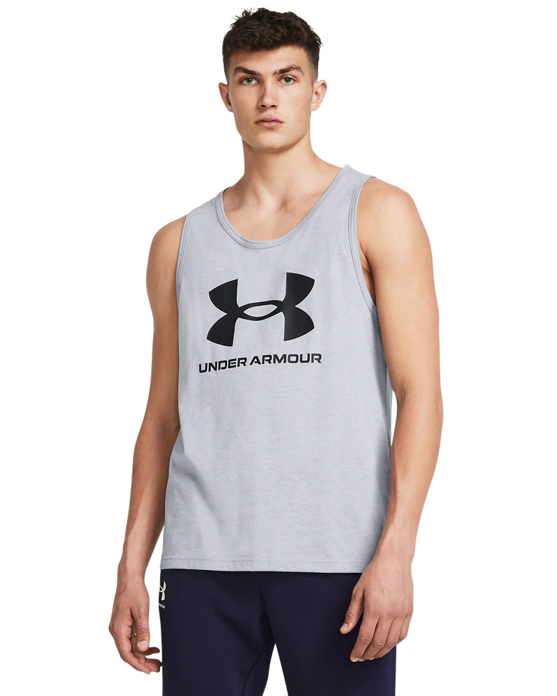 Under Armour Mens Sportstyle Tank Tops In Light Grey