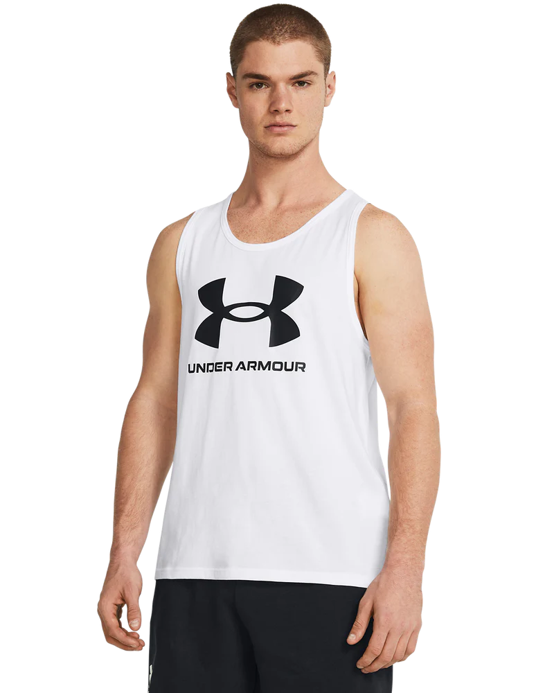 Under Armour Mens Sportstyle Tank Tops In White
