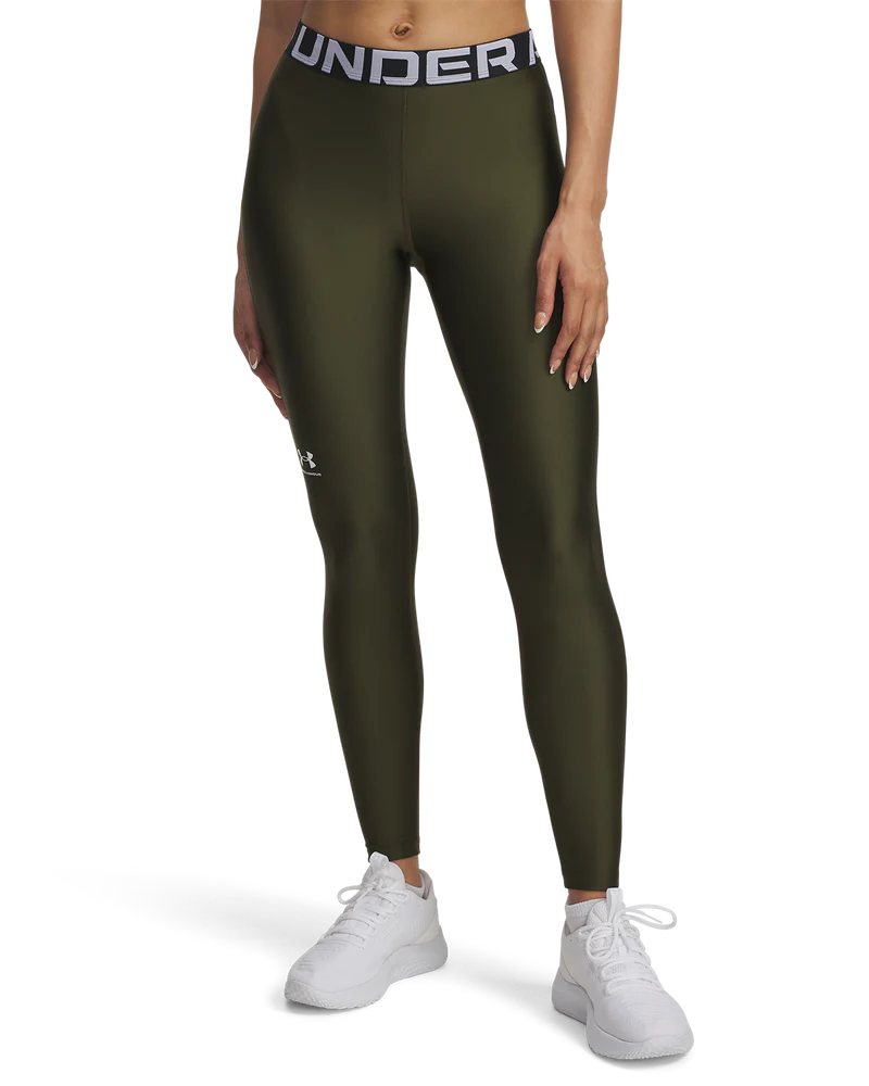 Under Armour Womens Heat Gear Authentic Leggings In Olive