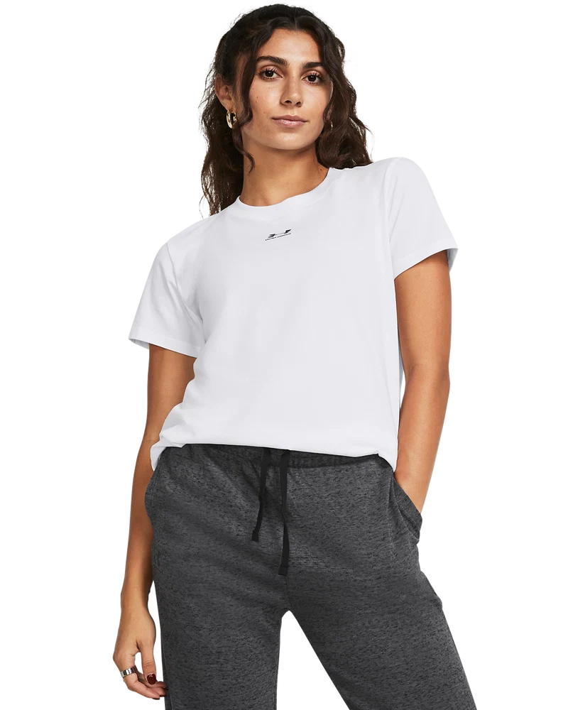 Under Armour Womens Rival Core T-Shirt In White