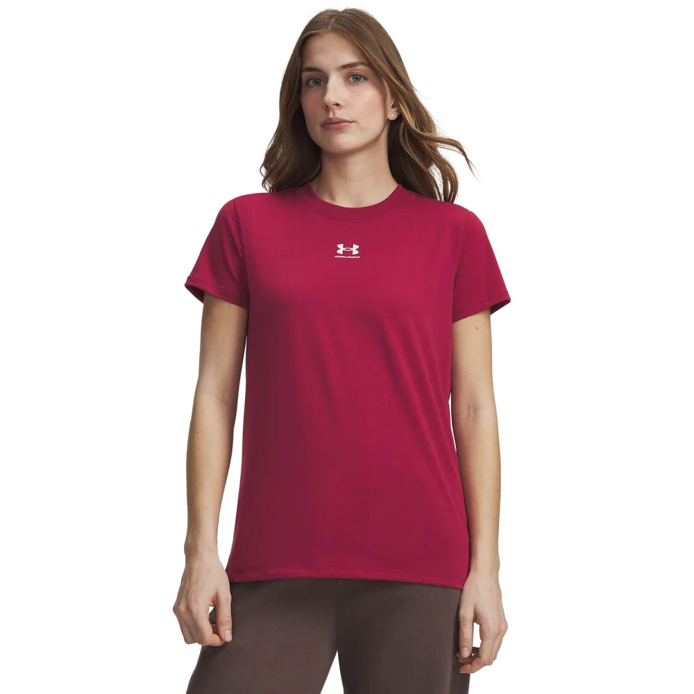 Under Armour Womens Rival Core T-Shirt In Ruby