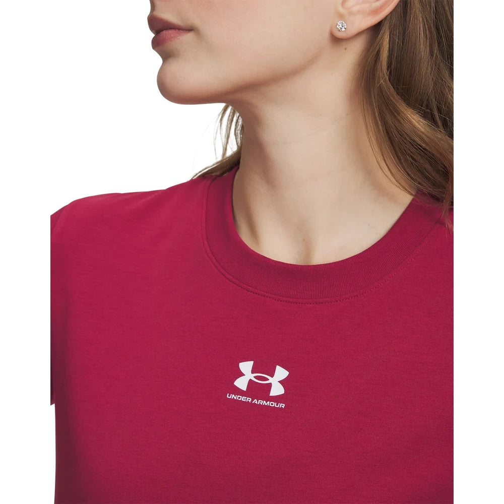 Under Armour Womens Rival Core T-Shirt In Ruby