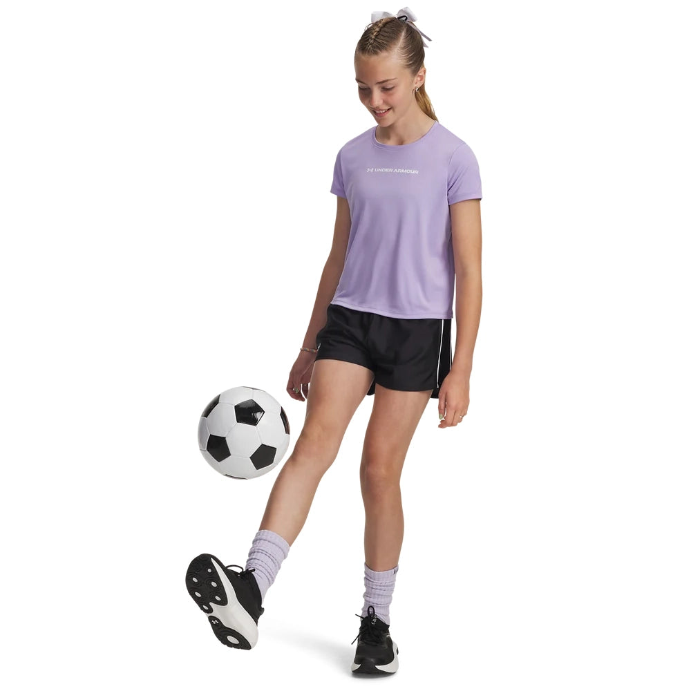 Under Armour Girls Tech Play Up Shorts In Black