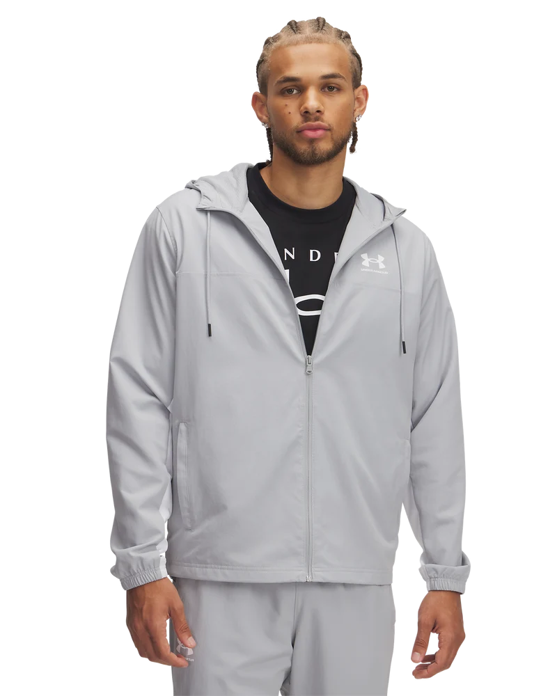 Under Armour Mens Rival Woven Windbreaker In Grey