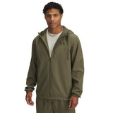 Under Armour Rival Woven Windbreaker Jacket In Olive